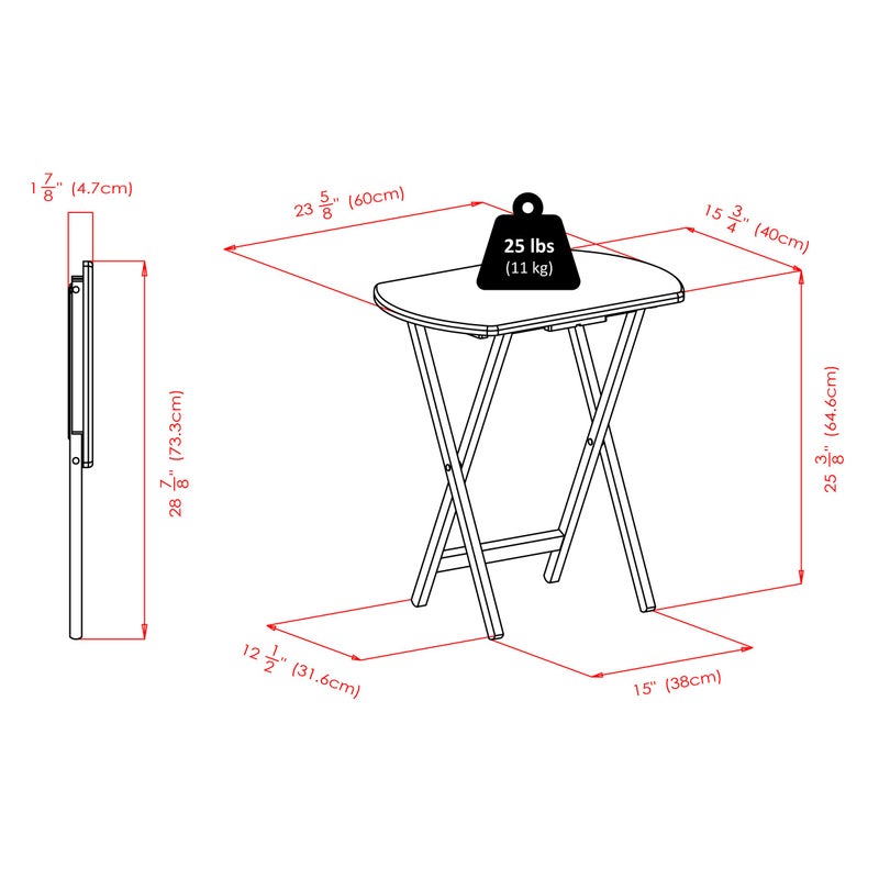 Winsome Corbett Set of 2 Oversized Foldable Snack Tables, Easy to Store Portable Fold Up Table Set for Kitchen, Living Room TV Dining, Crafts, Puzzles, Work From Home - Image 5