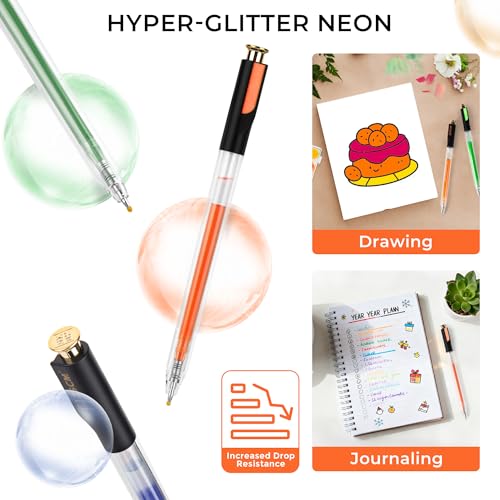 ZSCM Retractable Juicy Gel Pens, 7 Colors Large Capacity Vibrant Juicy Gel Ink Pens for Adult Coloring, 1.0 mm Fine Point Smooth Writing Color Pen for Fruit Art Note Taking Aesthetic Art Supplies - Image 5