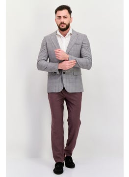HUGO by Hugo Boss Men Extra Slim Fit Plaid Semi-Formal Blazer, Grey  - Image 2