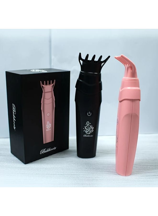 مجموعة مشط وموقد محمولة قابلة لإعادة الشحن بالأسود عبر منفذ USB، مصنوعة من مادة ABS، مع موزع عطور - Image 5