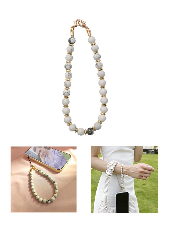 HY Phone Wrist Straps, Beaded Phone Wristlet Strap with Natural Gemstone for Women Girls, Hands-Free Wrist Lanyard for Phone, Fit Almost All Phone Cases  - Image 1