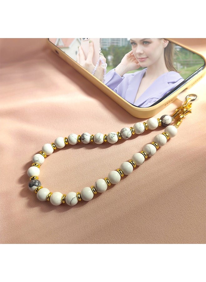 HY Phone Wrist Straps, Beaded Phone Wristlet Strap with Natural Gemstone for Women Girls, Hands-Free Wrist Lanyard for Phone, Fit Almost All Phone Cases  - Image 3