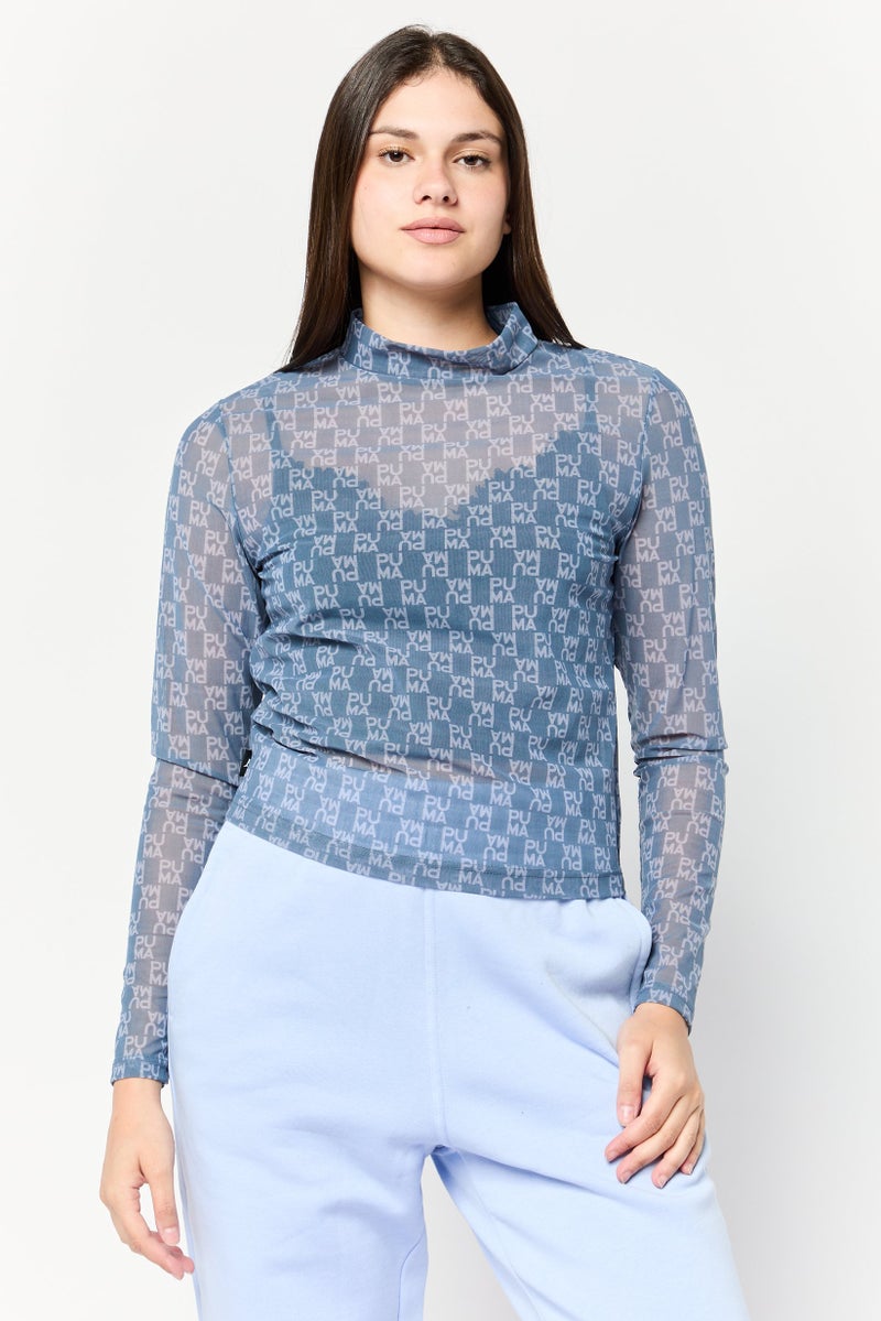PUMA Women Sportswear Fit Long Sleeves Training Top, China Blue  - Image 1