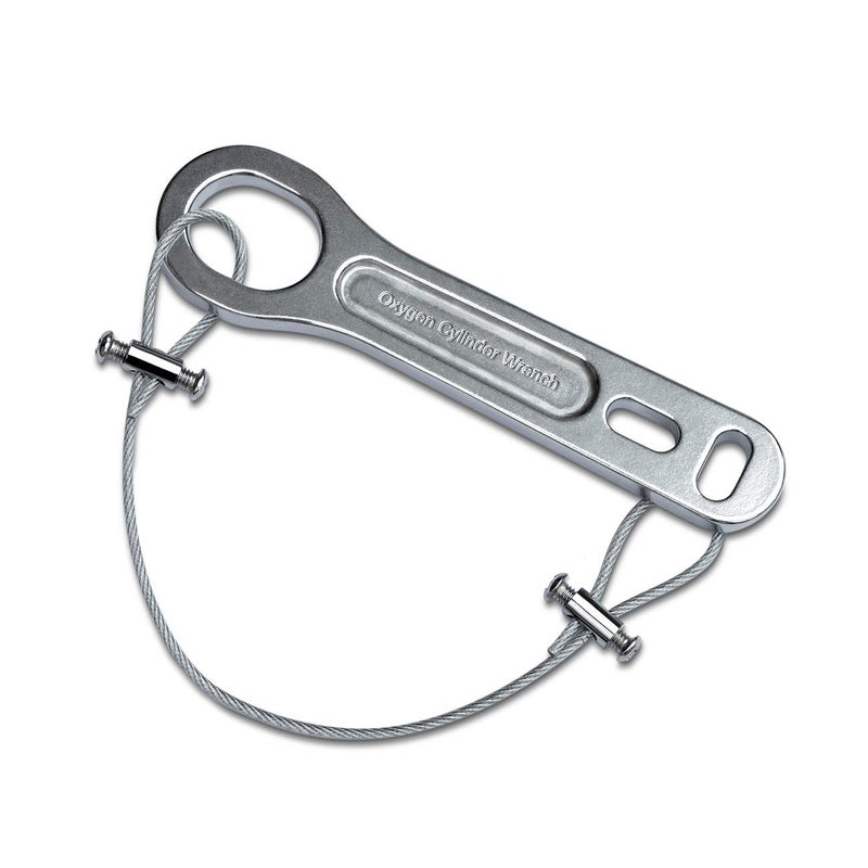 iGuerburn Small Heavy Duty Metal Oxygen Cylinder Tank Wrench O2 Key with Lanyard Cable Chain for CGA 870 Standard Post Valves for Sizes M2 A(M4) B(M6) ML6 C(M9) D(M15) JD(M22) and E(M24) - Image 1
