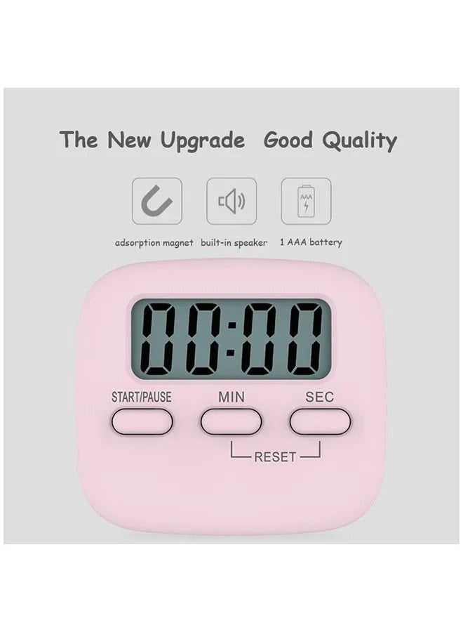LCD Digital Kitchen Countdown Magnetic Timer Pink  - Image 5