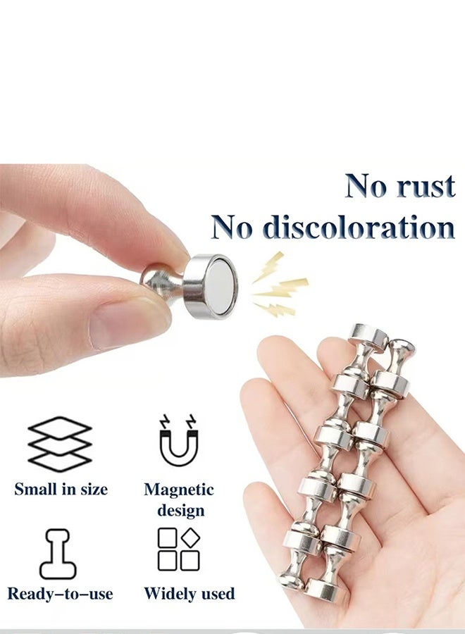 12 قطعة من مغناطيسات الثلاجة، دبابيس دفع مغناطيسية صغيرة، مغناطيسات صغيرة قوية، مغناطيسات ثلاجة للمطبخ، دبابيس دفع مغناطيسية للسبورة البيضاء، والثلاجة، والمكتب، والفصول الدراسية، ومغناطيسات الخرائط (12 قطعة) - Image 4