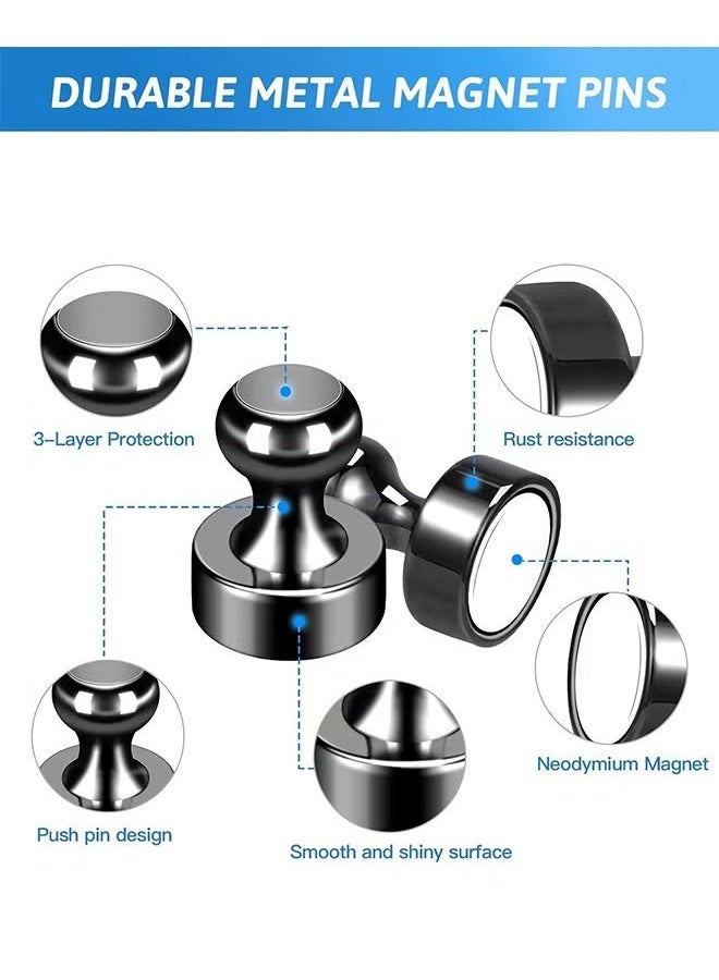 12 قطعة من مغناطيسات الثلاجة، دبابيس دفع مغناطيسية صغيرة، مغناطيسات صغيرة قوية، مغناطيسات ثلاجة للمطبخ، دبابيس دفع مغناطيسية للسبورة البيضاء، والثلاجة، والمكتب، والفصول الدراسية، ومغناطيسات الخرائط (12 قطعة) - Image 2