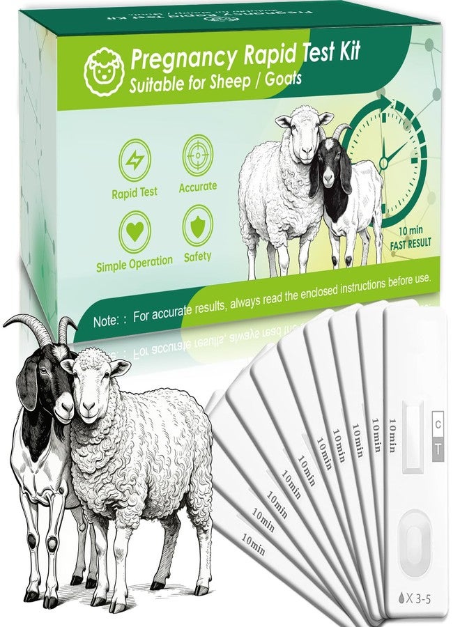10-Pack Sheep & Goat Early Pregnancy Test - Detect Pregnancy in 5-10 Minutes with Urine, Easy Home Breeding Confirmation Kit for Accurate Livestock Management - Image 1