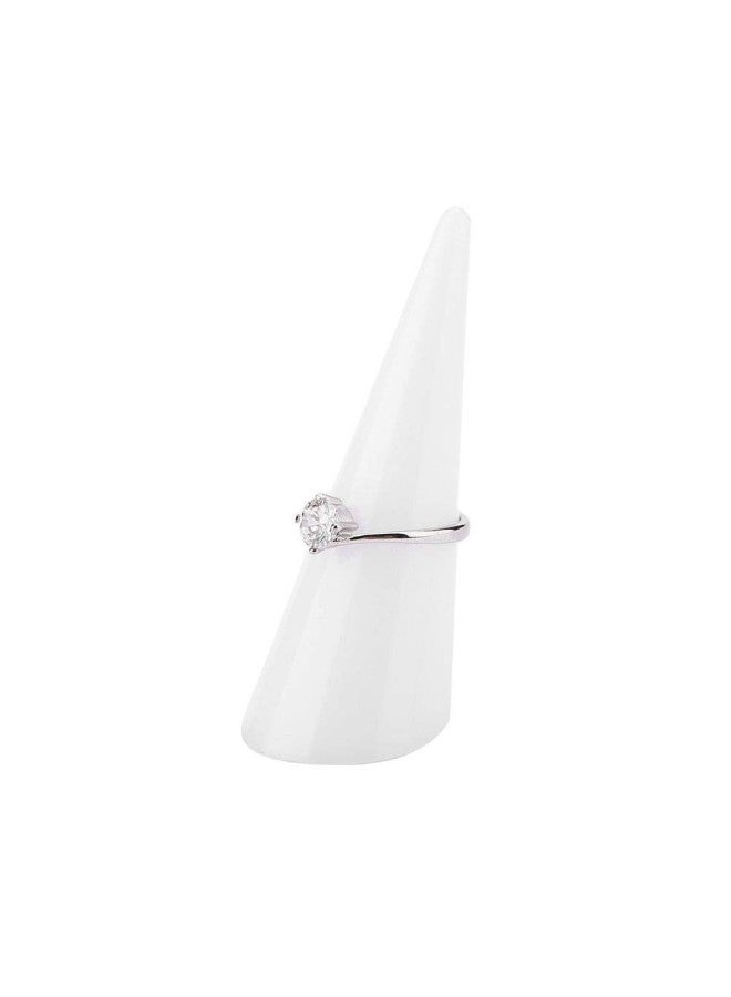 klarako 5Pcs Plastic Finger Cone Ring Stand, Single Finger Display Ring Holder Showcase Stand Jewelry Rings Organizer, White Ring Showing Organizer Exhibition Stand(White) - Image 5