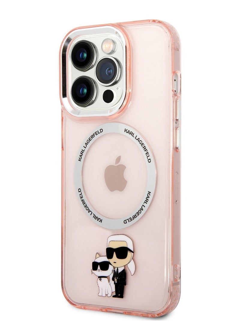 كارل لاغرفيلد IML ان اف تی كارل وشوبيت حافظة صلبة لهاتف آيفون 14 برو - وردي - Image 1