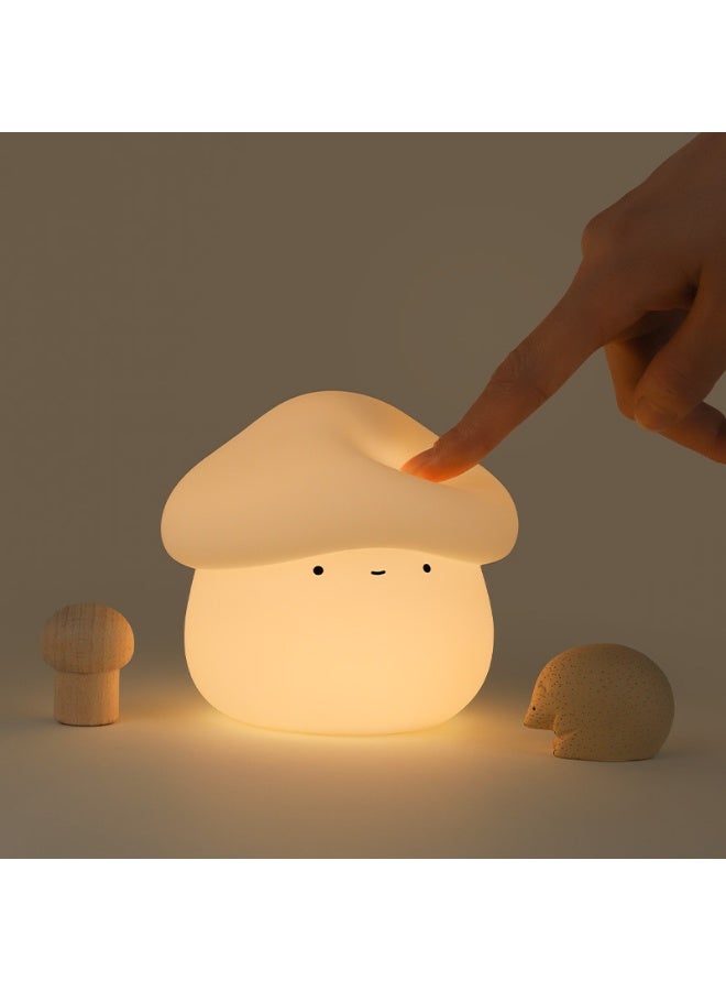 Cute Mushroom Night Light Type-C Rechargeable 2 Brightness Levels Timer Off Warm Light Baby Nursery Lamp for Kids Bedroom - Image 1
