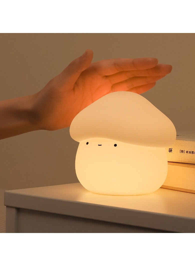 Cute Mushroom Night Light Type-C Rechargeable 2 Brightness Levels Timer Off Warm Light Baby Nursery Lamp for Kids Bedroom - Image 3