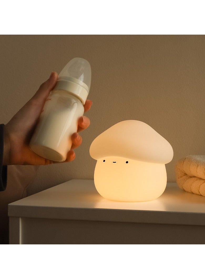 Cute Mushroom Night Light Type-C Rechargeable 2 Brightness Levels Timer Off Warm Light Baby Nursery Lamp for Kids Bedroom - Image 2