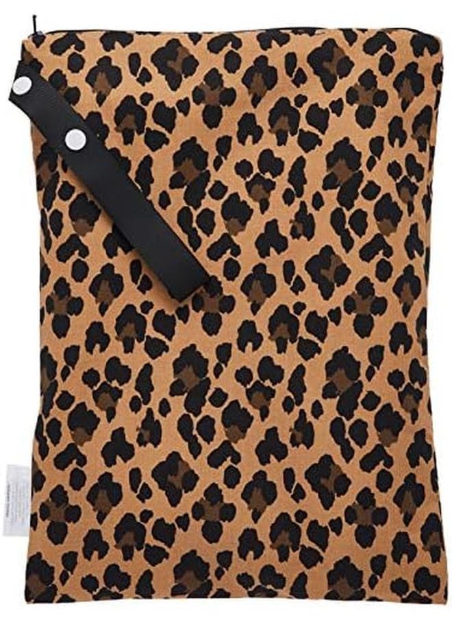 Itzy Ritzy Sealed Wet Bag With Adjustable Handle Washable And Reusable Wet Bag With Water Resistant Lining Ideal For Swimwear Diapers Gym Clothes And Toiletries Measures 11" X 14" Leopard Medium  - Image 2