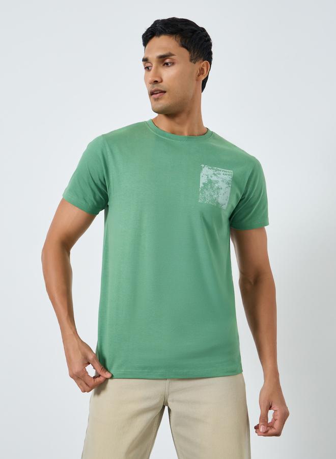 Styli Men Back Graphic Round Neck T-Shirt - Image 1