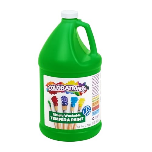 Colorations ParabenFree Washable Tempera Paint for Kids 1 Gallon Value Size Vibrant Green NonToxic and Made in The USA - Image 1