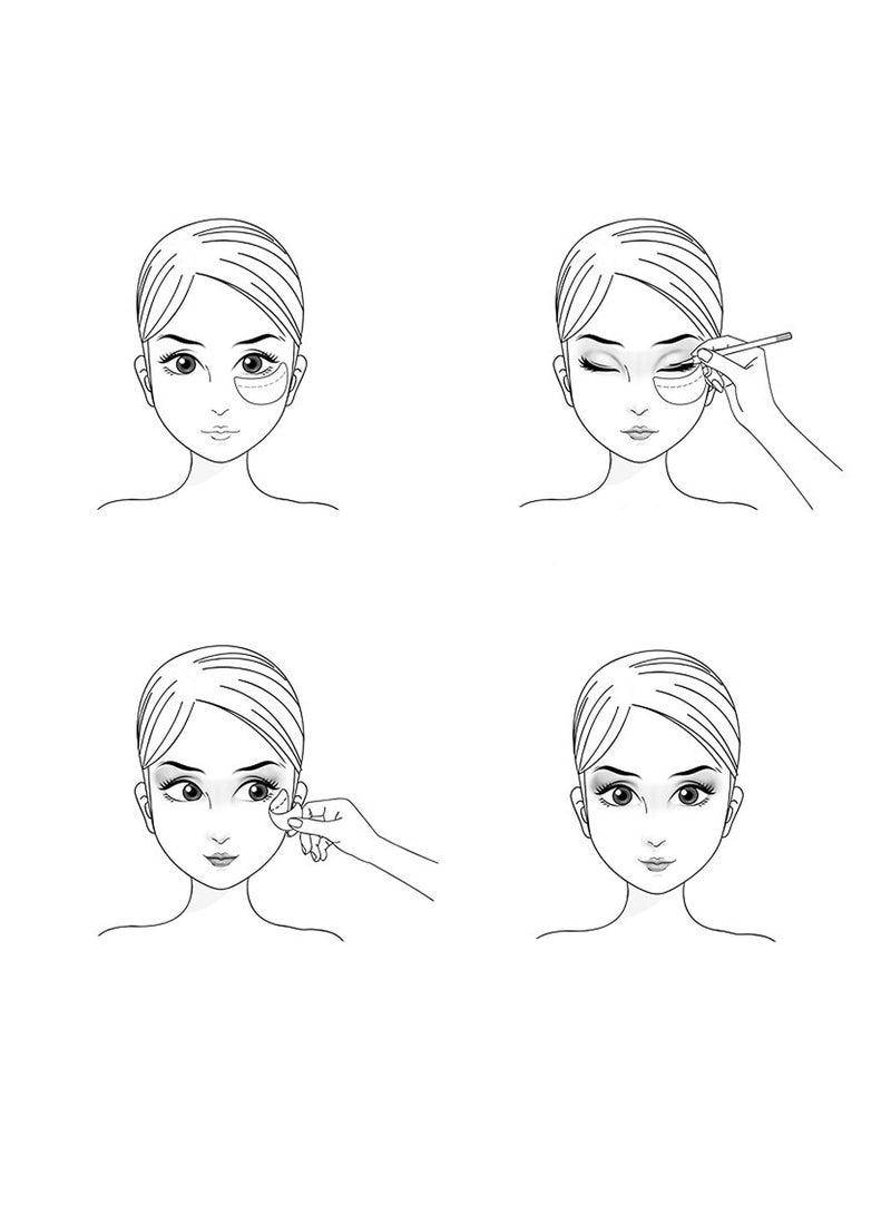 بونيتو إستنسل ظلال العيون ، 50 قطعة من واقي ظلال العيون ، رقع احترافية خالية من الوبر تحت العين لتظليل الجفون لإطالة الرموش ومكياج الشفاه، لصق رسم وتحديد العيون، ابيض - Image 4