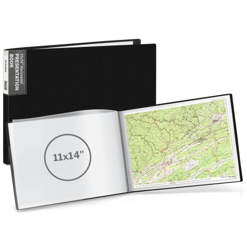 Dunwell 11x14 Portfolio Binder (Black, Horizontal), Presentation Book with 24 Pockets, Large 11 x 14 Art Portfolio Folder, Acid-Free Poly Cover and Sleeves - Image 1