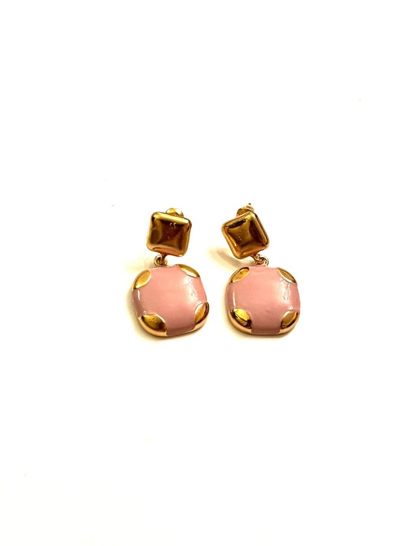 Trio Earrings Pink Dangle Earrings - Image 1