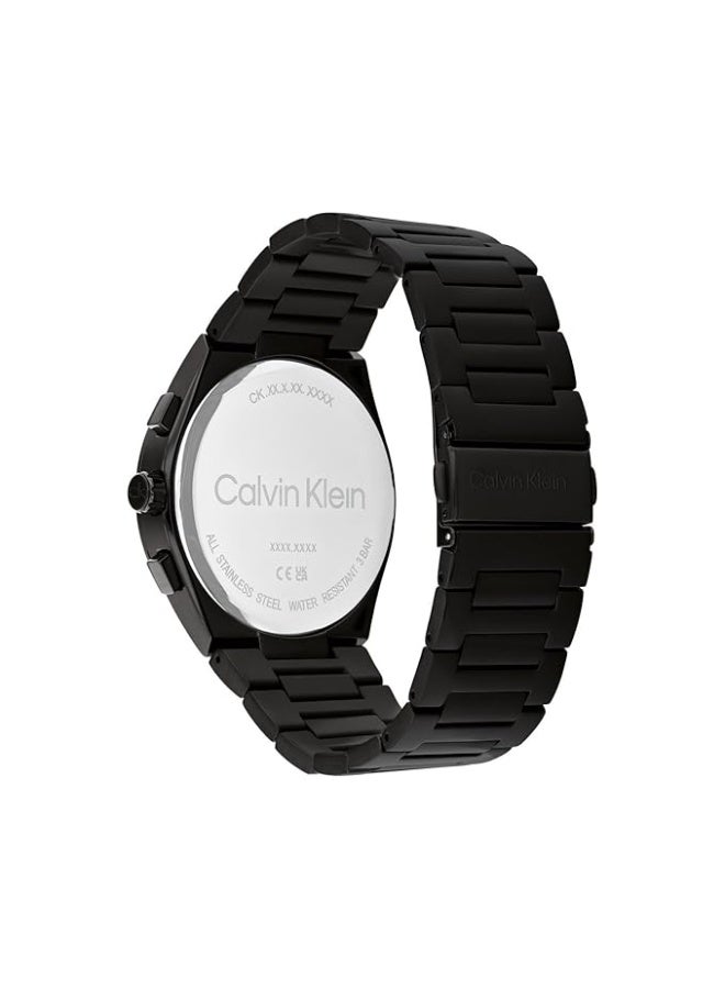 CALVIN KLEIN ساعة كالفن كلاين النسائية ذات الحالة السوداء التناظرية البيضاوية - 25100112 - Image 2