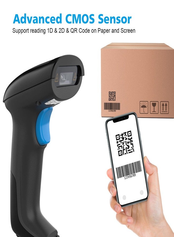 REALINN USB 2D QR Barcode Scanner Wired, Automatic Handheld Code Reader Dustproof Waterproof Shockproof Plug and Play Fast and Precise for Mobile Payment, Store, Supermarket, Warehouse - Image 3
