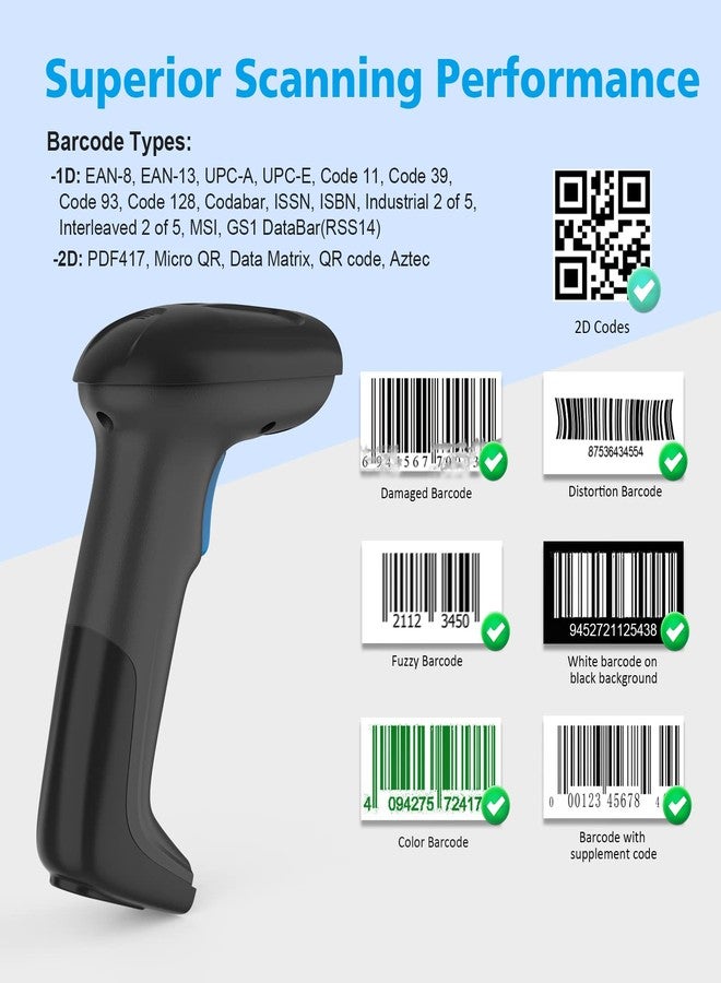 REALINN USB 2D QR Barcode Scanner Wired, Automatic Handheld Code Reader Dustproof Waterproof Shockproof Plug and Play Fast and Precise for Mobile Payment, Store, Supermarket, Warehouse - Image 4