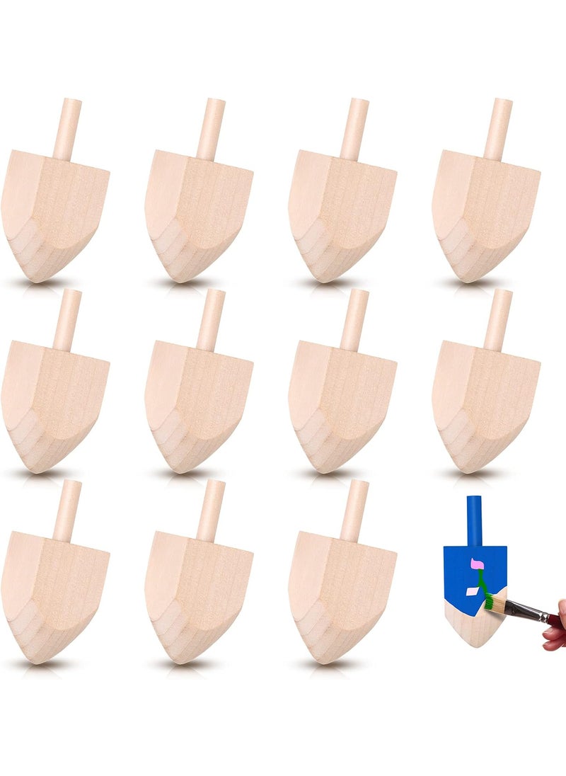 Civaner 12 Pieces Hand Painted Wooden Dreidel 26 Inch Unfinished Chanukah Dreidels for Hanukkah Party Decoration DIY  - Image 1