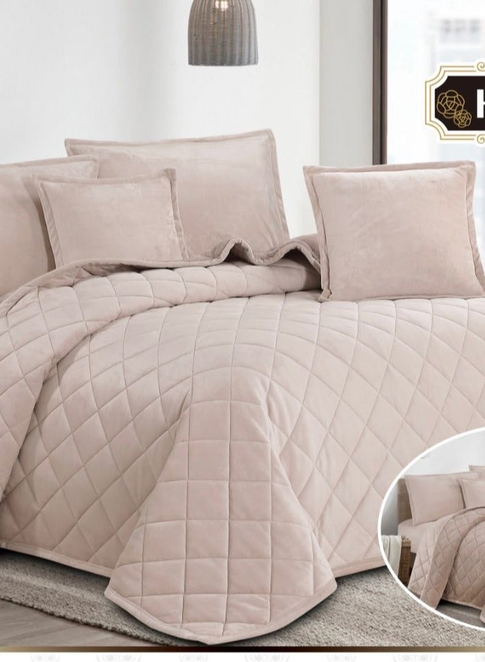 أورز مفرش ملكي 6 قطع نفرين شتوي وجهين وجه مخمل وجه فرو مقاس كينج 220x240 سم - Image 4