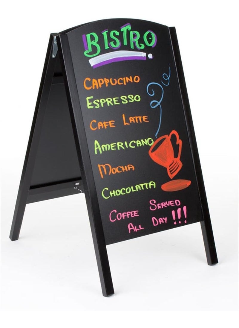 Displays2go Displays2go 21 x 34 Black AFrame Chalkboard  Wet Erase Chalkboard Sidewalk Sign  Outdoor Sandwich Board for Traditional Chalk or Wet Erase Markers  Black AF2134RBKES  - Image 2