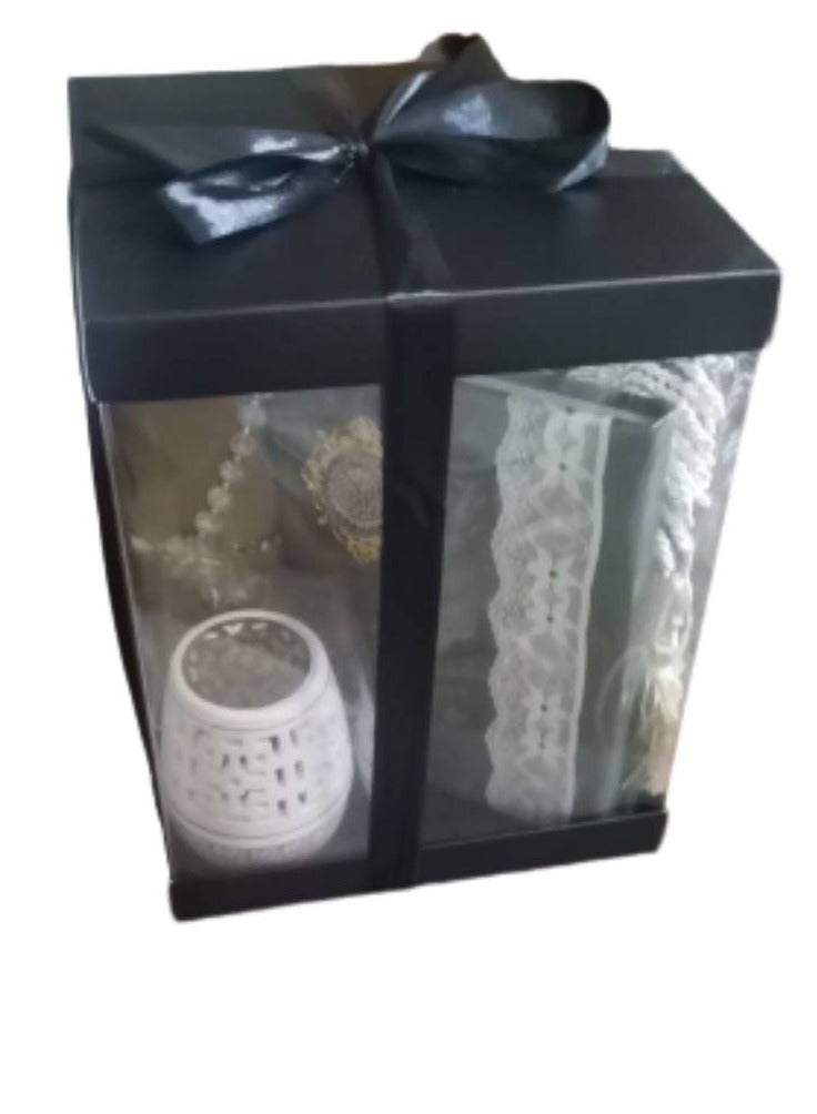 Gift set of 5 pieces quilted rug + Qur’an + prayer sheet + rosary + incense burner - Image 1