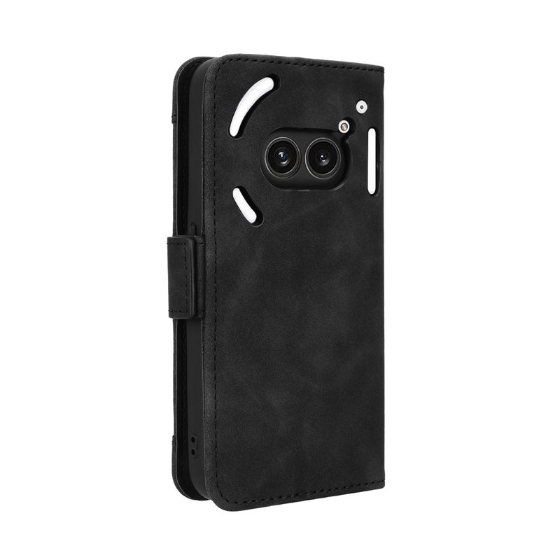 HuHa Case Cover For Nothing Phone 2a Skin Feel Calf Texture Card Slots Leather Phone Case(Black) - Image 3