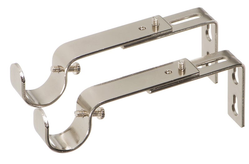 Ivilon حوامل إيفيلون القابلة للتعديل لعمود الستائر - لعمود بقطر 7/8 أو 1 إنش. مجموعة من 2 - نيكل مصقول - Image 2