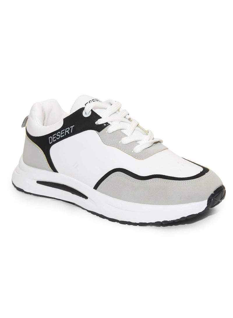 Desert Men's Fashion Leather Sneakers – Stylish Printed Design - Image 2