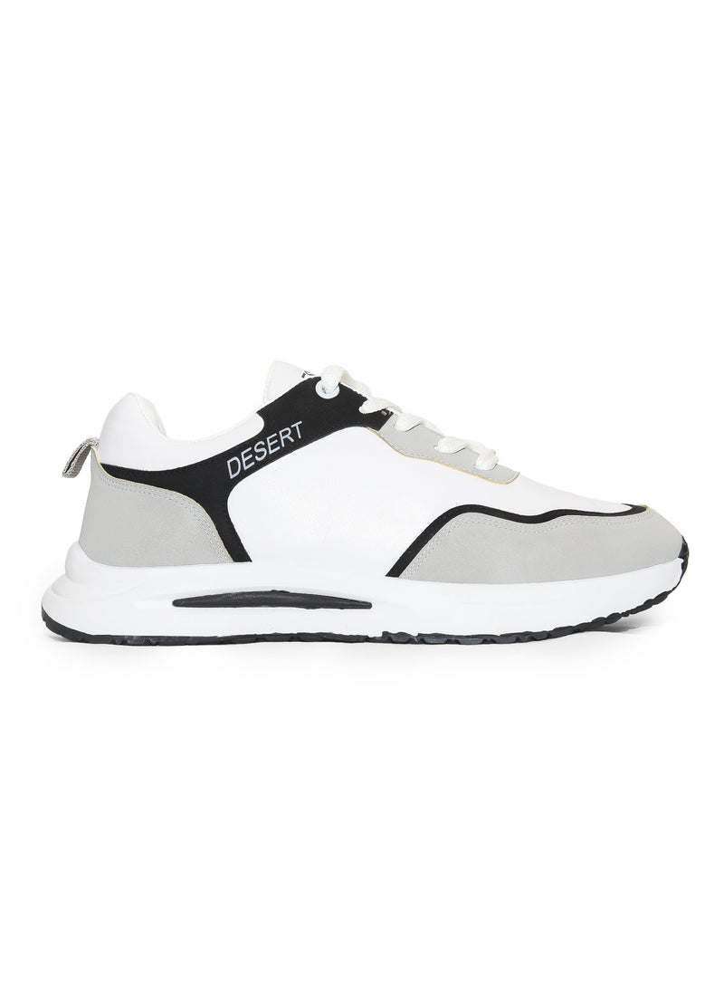 Desert Men's Fashion Leather Sneakers – Stylish Printed Design - Image 1
