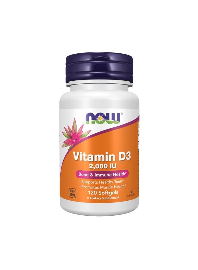now Foods Vitamin D-3 400 IU Softgels, 2 pk - Image 1