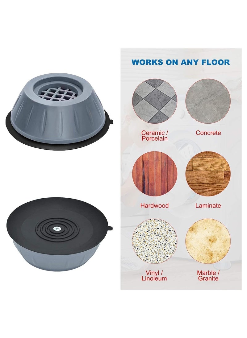 Lukadah - Anti Vibration Pads for Washing Machine with HexaGrip - Stops Washer Dryer Moving, Walking - Prevents Noise, Vibration Transfer - Rubber Anti Vibration Stabilizer Support Feet Mat - Universal Pads |  4 Pack - Image 1
