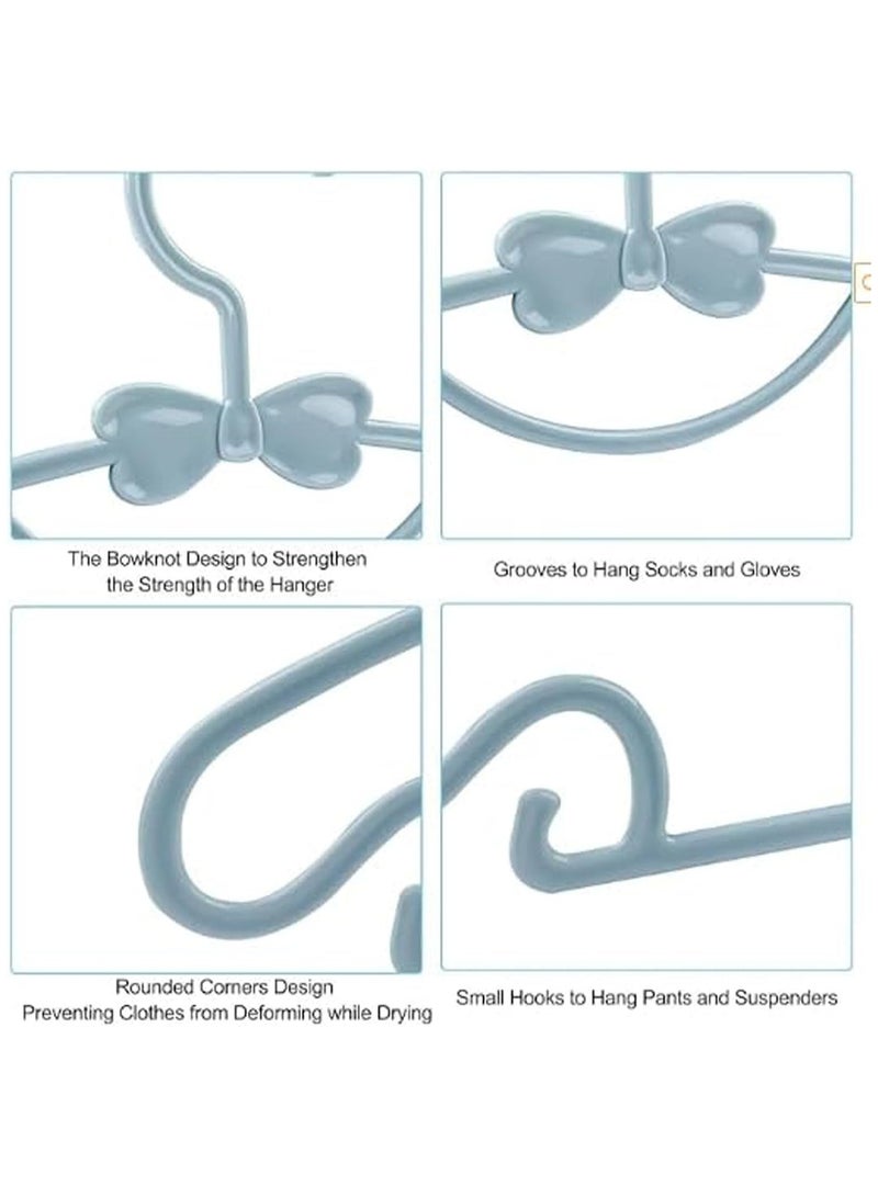 RATSAW 50 Pcs Kids Clothes Hangers Plastic Non-Slip Coat Hangers with Hook Ultra Thin No Trace Durable Cute Bow Toddler Hangers for Children Clothes - Image 4
