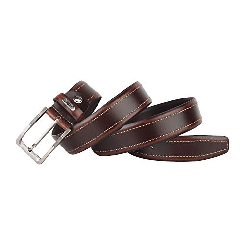 Flyer Men's Leather Belt (Formal/Casual) (Colour -Brown) (Size -36) Buckle Adjustable Size Genuine Leather (BR1512-36) (Pack of 1) - Image 4