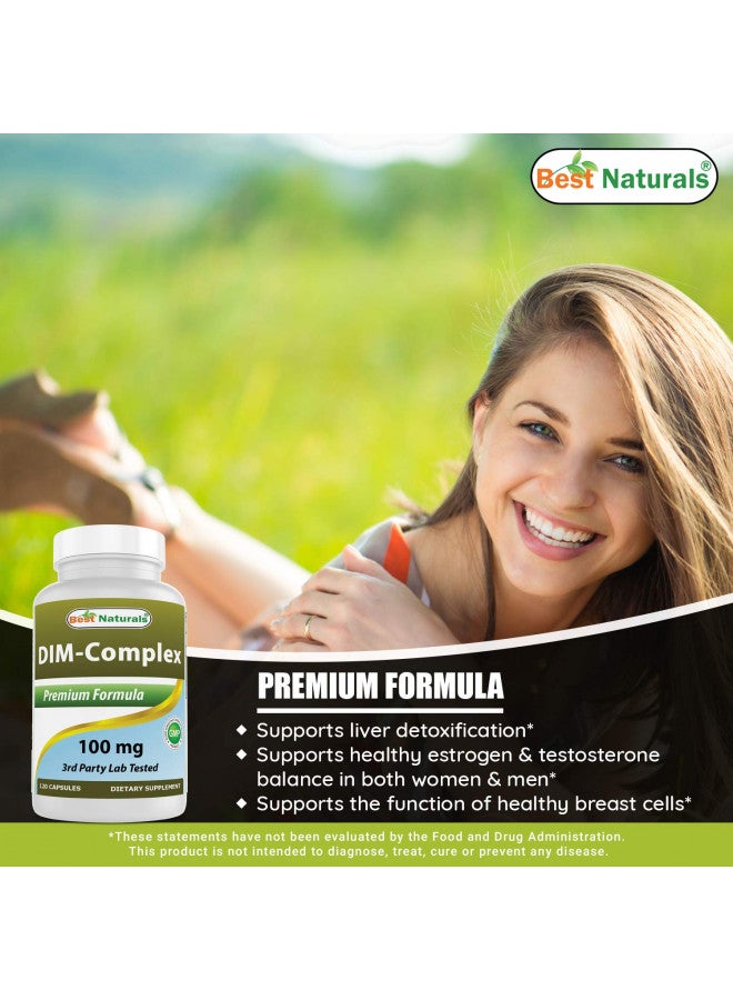 Best Naturals Best Naturals DIM Supplement 100 mg 120 Capsules, DIM for Estrogen Metabolism & Balance, For Menopause, Body Building, PCOS & Hormonal Acne - Image 4