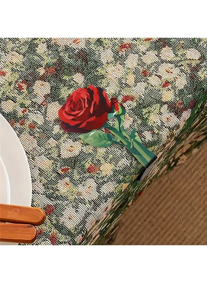 4 Pcs Rose Tablecloth Clamps Heavy Duty Metal Windproof Non Slip For Outdoor Indoor - Image 5