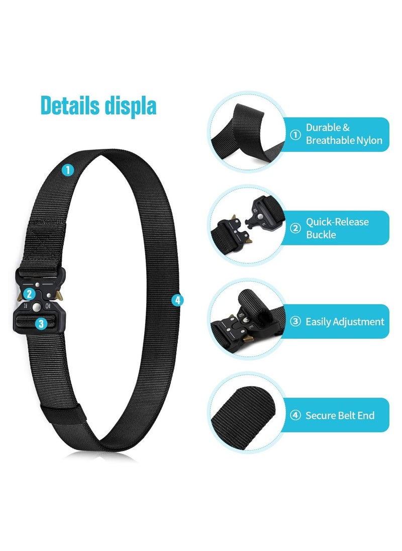 Generic Tactical Belt for Men, Heavy-Duty Webbing Military Style Nylon Belts with Metal & Key Buckle 2 Pack 1.5 Inch  - Image 4