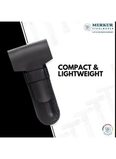 Merkur MERKUR Leather Razor Case - Black Cowhide, Fits All MERKUR Razors Except 24001, Up to 110 mm  - Image 3