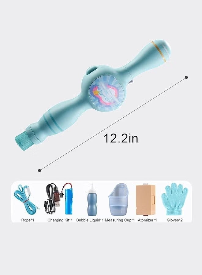 NIBEMINENT Colored Bubble Machine, Bubble Machine Elastic Bubble Mist Bubble Machine with elastic effect, lightweight design, interactive bubbles, colored lights (blue) - Image 4