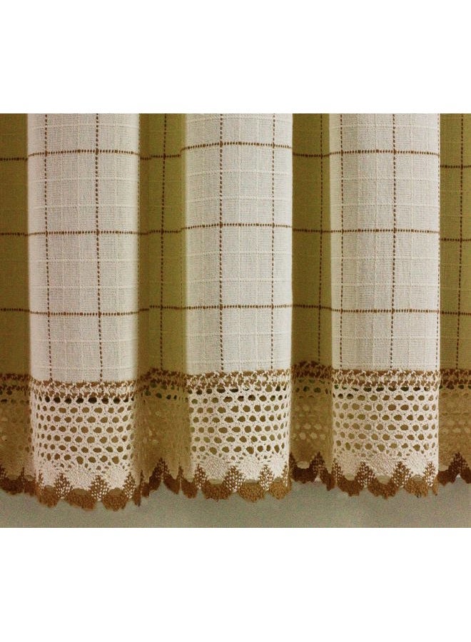 Today's Curtain Adirondack 2-Tone Crochet Valance 12", Ecru/Toast, 60W x 12L - Image 3