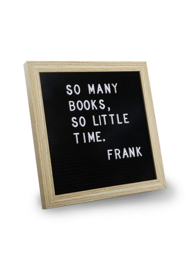 C CRYSTAL LEMON Letter Board, 317 Pre-Cut Letters Numbers & Symbols, Felt Letter Board, 10X10 Inches, Changeable Wooden Message Board Sign, Wood Frame, Wall Mount, With Display Stand (Black) - Image 1