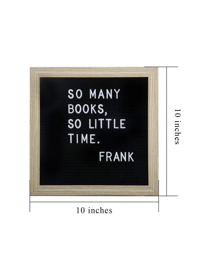 C CRYSTAL LEMON Letter Board, 317 Pre-Cut Letters Numbers & Symbols, Felt Letter Board, 10X10 Inches, Changeable Wooden Message Board Sign, Wood Frame, Wall Mount, With Display Stand (Black) - Image 2