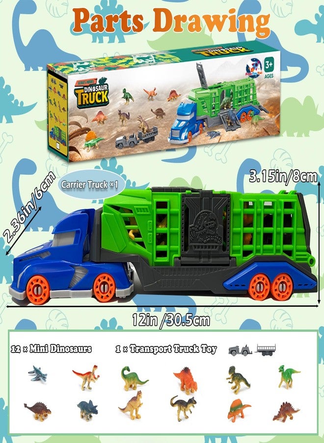 Frontoytall Dinosaur Toys Transport Carrier Truck Toy, 12 Dinosaur Figures - Image 5