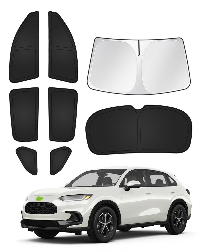 Canvcle Sunshades for Honda HRV 2023-2024 2025 HR-V Accessories Windshield Sun Shade Side Rear Window Shade Cover Sun Visor Shield Privacy Protection Keep Vehicle Cool Black 8PCS - Image 1