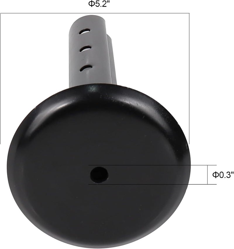 BEBLEPANY Black Adjustable Trailer Jack Foot Plate Fits 2-Inch Diameter Tube,Supports 5,000 lbs Capacity with Pin Base,12" Lift for Boat RV Camper Trailer - Image 3