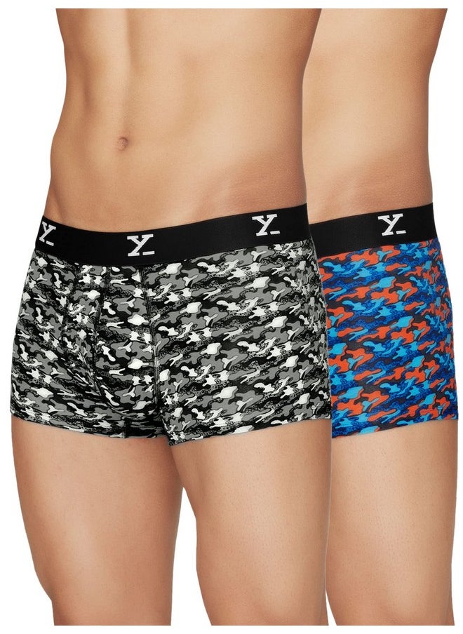 XYXX XYXX Men's Modal Relaxed Trunks (Pack of 2) (XYTRNK2PCKN213M_White+Blue_M)  - Image 1